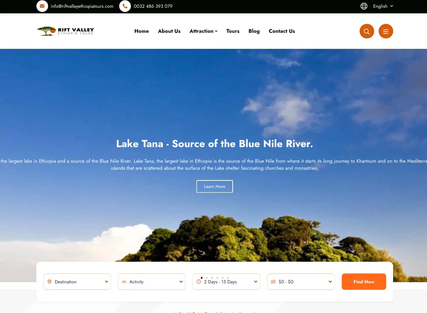 Rift Valley Ethiopia Tours — project screenshot