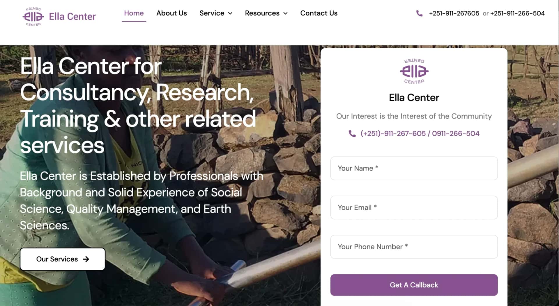 Ella Center Ethiopia — project screenshot