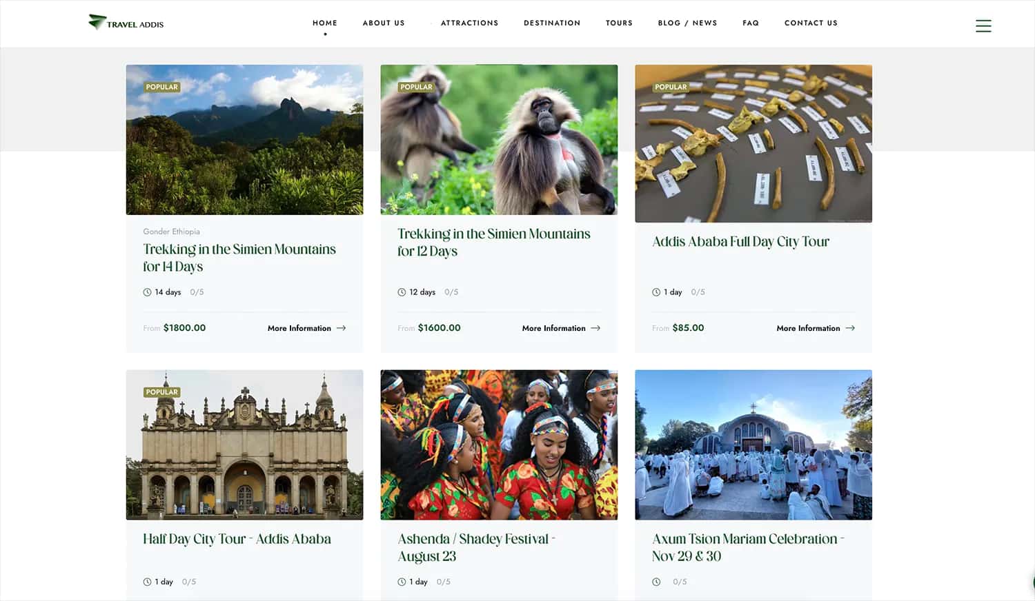 Travel Addis — project screenshot